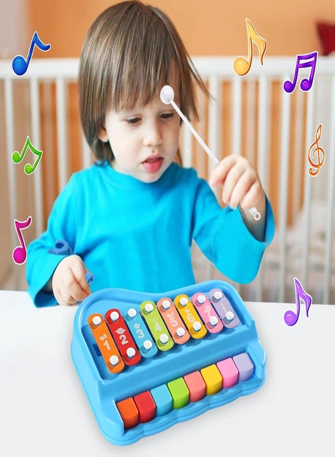 COOFANDY 2 in 1 Baby Piano Xylophone Toy for Toddlers 1-3 Years Old, 8 Multicolored Key Keyboard Xylophone Piano, Preschool Educational Musical Learning Instruments Toy for Baby Kids Girls Boys - Image 1
